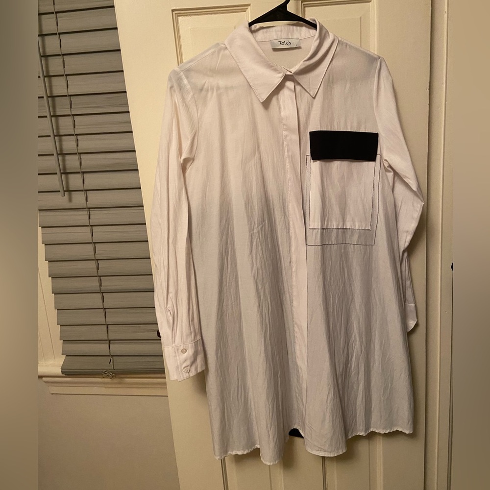 Long Sleeve Color Block Shirt Dress